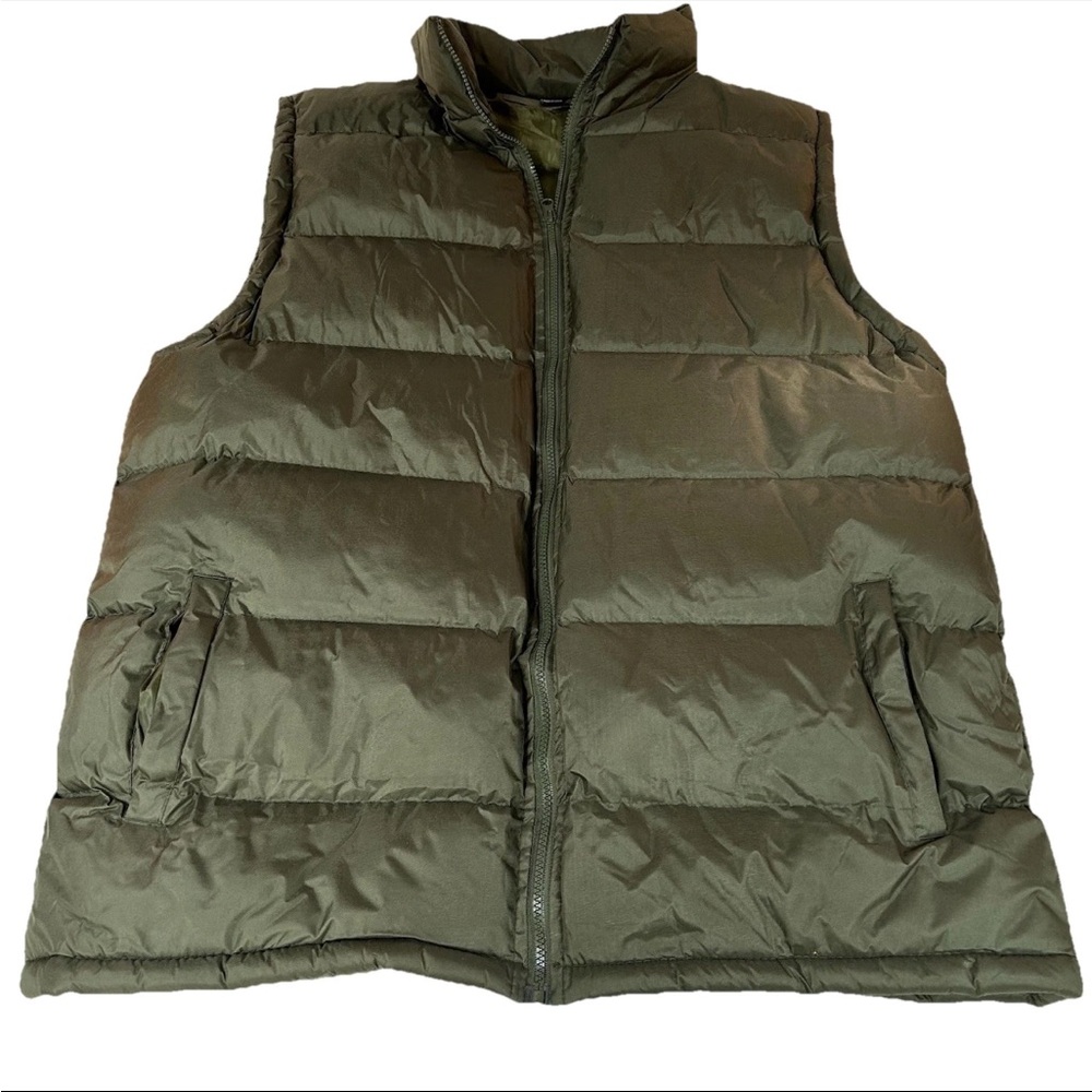 Fourcast Men’s Size XXL Puffer Vest Solid Green Full Zip Down